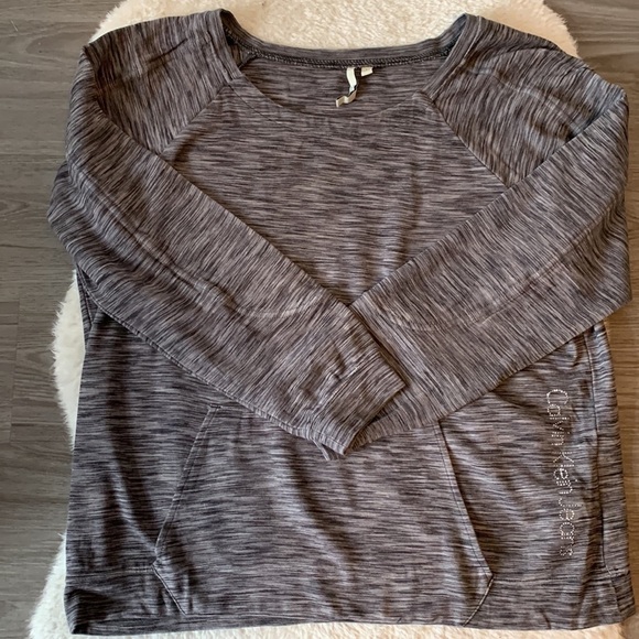 Calvin Klein Jeans Black & Grey Fleck Sweatshirt Size Large - Picture 4 of 16